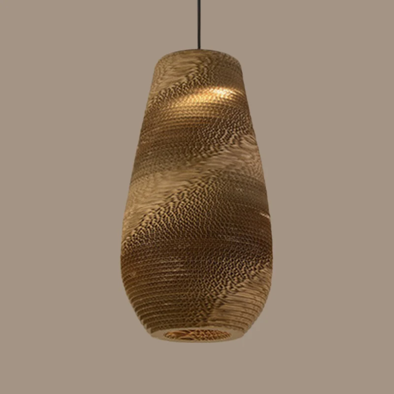 Kit de suspension trapèze/vase en papier, lampe à suspension simple marron de style campagnard, 10"/12"/15" de large Clear...