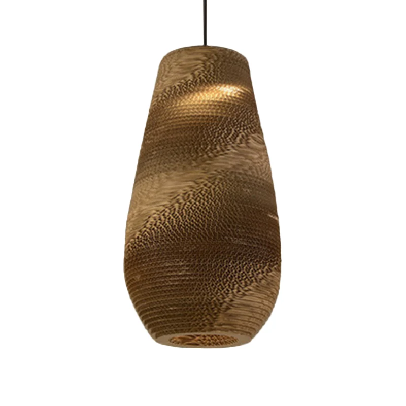Kit de suspension trapèze/vase en papier, lampe à suspension simple marron de style campagnard, 10"/12"/15" de large Clear...