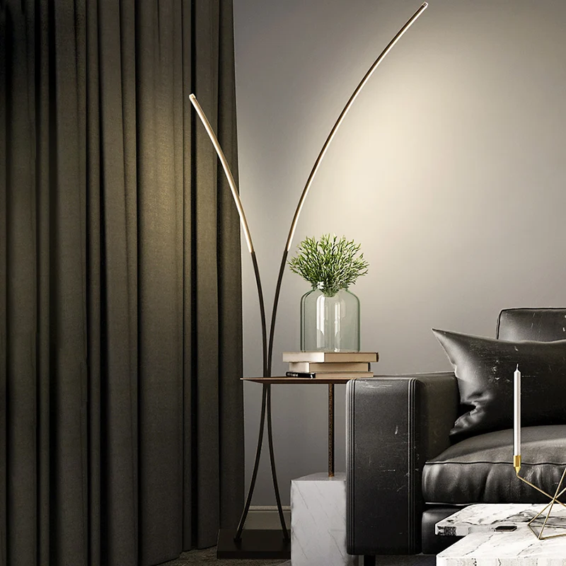 Lampadaire en forme de X simplicité nouveauté métal salon LED lampadaire debout Clearhalo