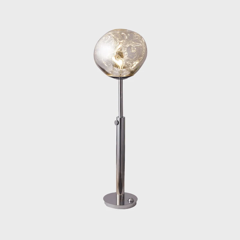 Lampadaire de lecture LED en acrylique chromé/or rose, semblable à la lave, avec barre d'extension Clearhalo