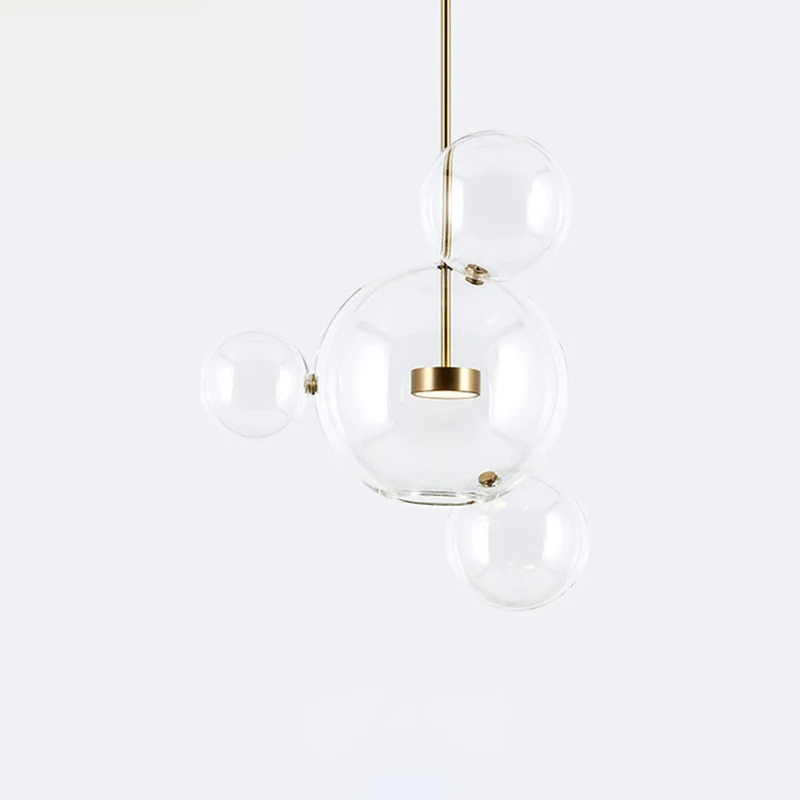 Lampe à bulles transparente Globe lampe suspendue en verre pour salle à manger café Restaurant Clearhalo