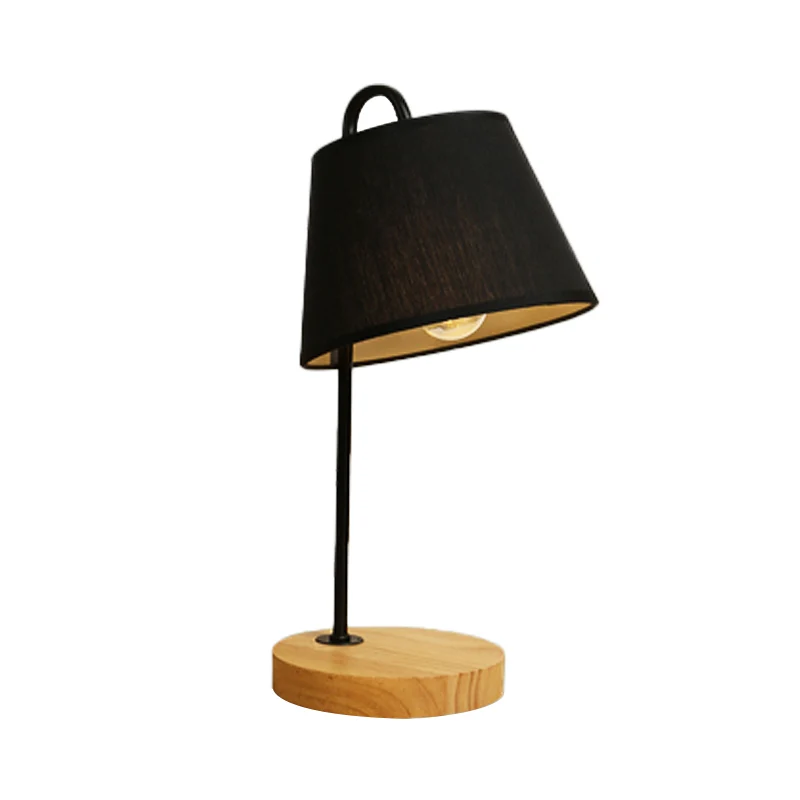 Lampe de bureau à abat-jour conique en tissu, style moderne, lampe de lecture à 1 lumière pour chambre à coucher avec base...