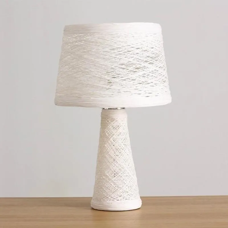 Lampe de bureau à 1 ampoule, lampe de lecture blanche/bronze de Style asiatique avec abat-jour en rotin Clearhalo