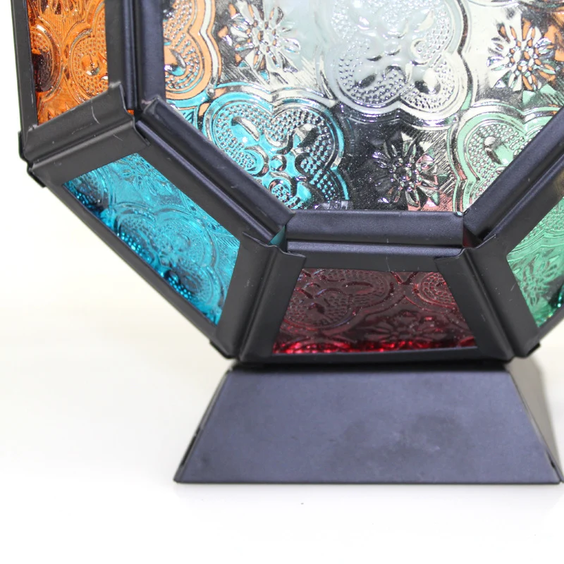 Lampe de bureau en forme de coquille de tortue pour chambre d'enfant, vitrail, 1 lampe de table marocaine, finition noire...