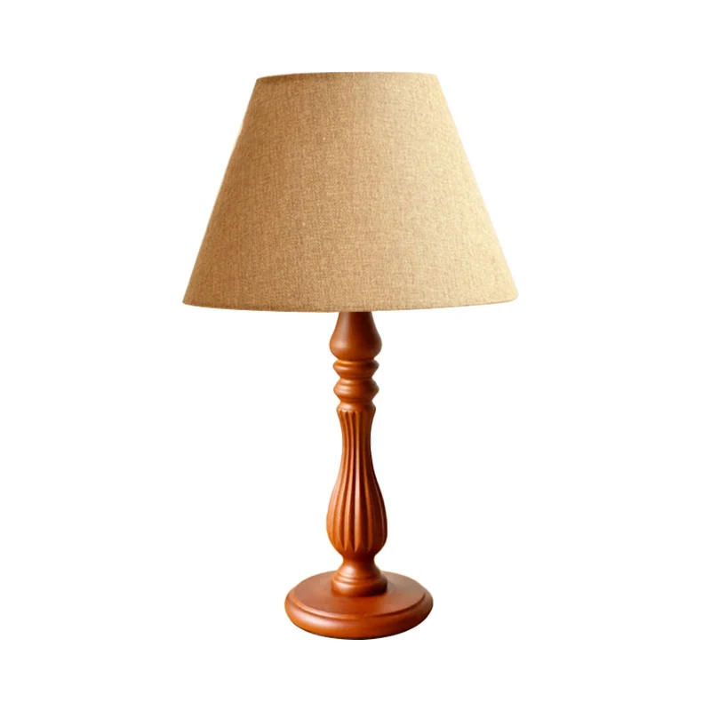 Lampe de bureau en forme de tonneau blanc/lin/beige, tissu traditionnel, lampe de lecture pour chambre à coucher à 1 lumiè...