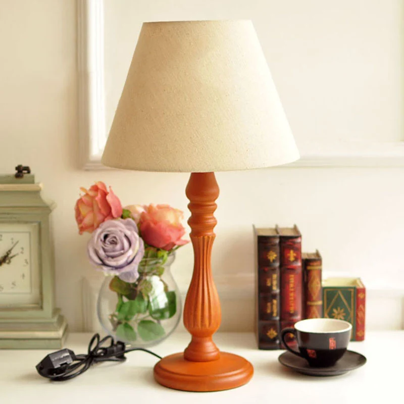 Lampe de bureau en forme de tonneau blanc/lin/beige, tissu traditionnel, lampe de lecture pour chambre à coucher à 1 lumiè...