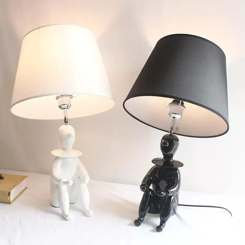 Lampe de bureau en résine pour personnes assises, avec abat-jour conique, 1 ampoule, lampe de bureau moderne pour cuisine...