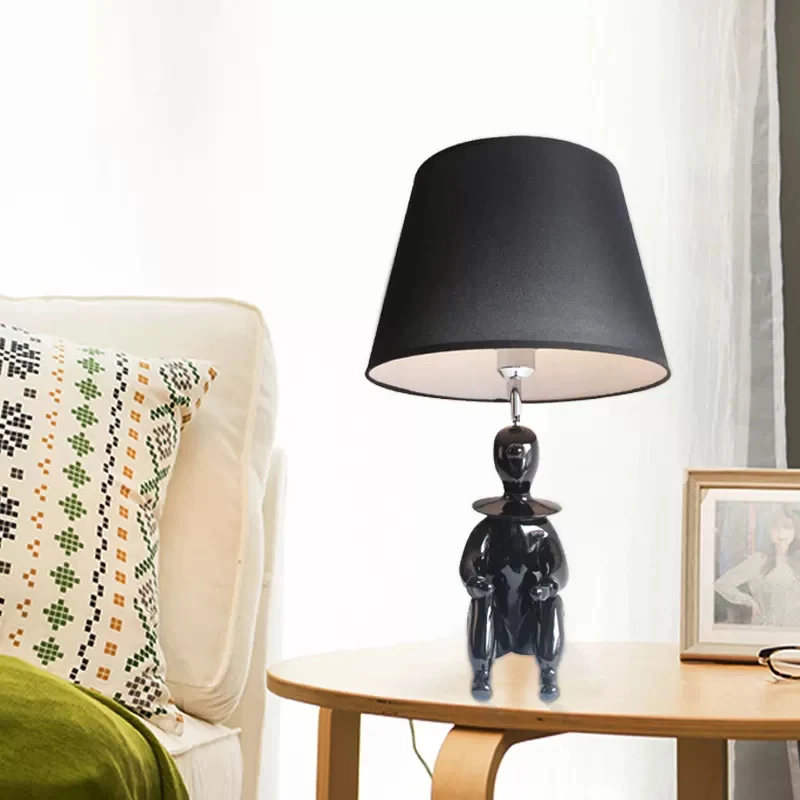 Lampe de bureau en résine pour personnes assises, avec abat-jour conique, 1 ampoule, lampe de bureau moderne pour cuisine...
