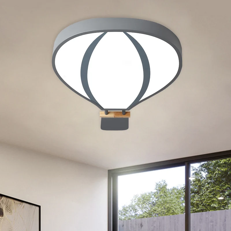 Lampe de chasse d'eau en forme de ballon à Air chaud en acrylique, luminaire LED nordique en blanc/gris/vert pour chambre...