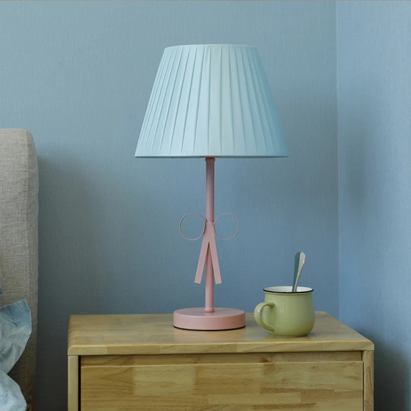Lampe d'étude colorée bonbon pour enfants, abat-jour conique pliable, lampe de bureau en tissu à 1 tête pour chambre de fi...