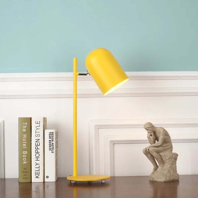 Lampe d'étude rotative en métal, 1 tête, lampe de bureau Macaron Loft avec cordon enfichable pour le bureau Clearhalo
