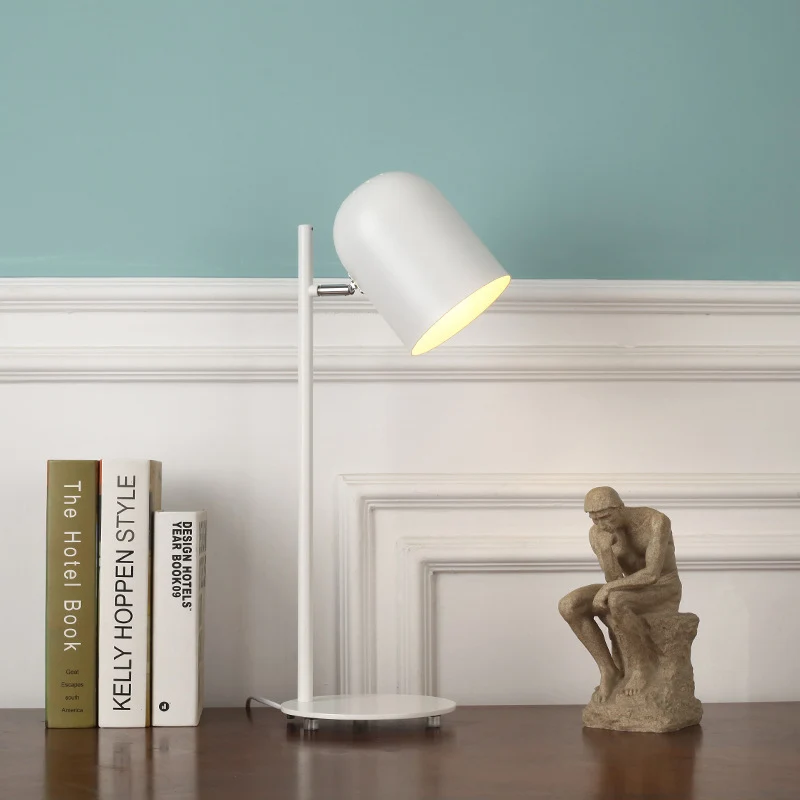 Lampe d'étude rotative en métal, 1 tête, lampe de bureau Macaron Loft avec cordon enfichable pour le bureau Clearhalo