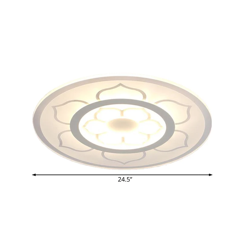 Lampe encastrée en acrylique Lotus, plafonnier LED Simple de 8/16.5/20.5 pouces de large, lumière chaude/blanche Clearhalo