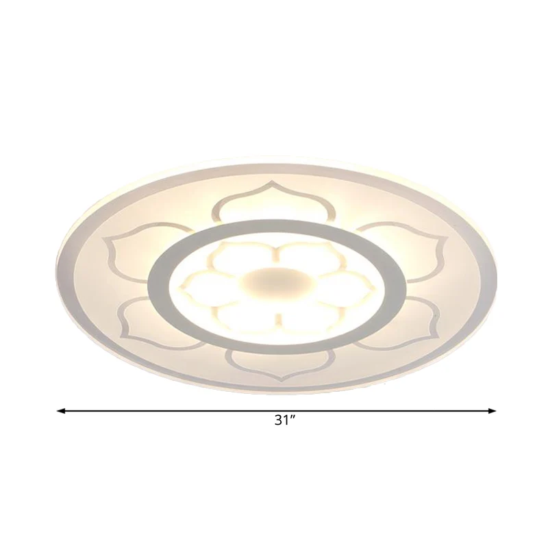 Lampe encastrée en acrylique Lotus, plafonnier LED Simple de 8/16.5/20.5 pouces de large, lumière chaude/blanche Clearhalo