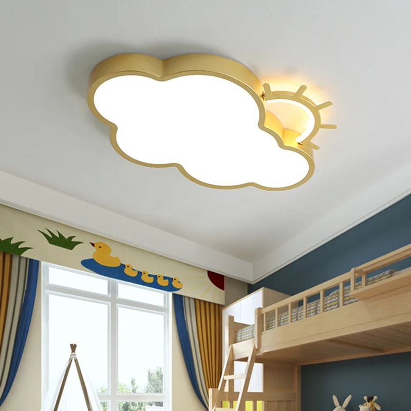 Lampe encastrée en acrylique nuage minimaliste LED or proche du plafonnier pour chambre à coucher Clearhalo