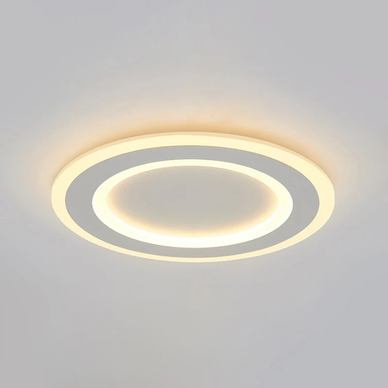 Lampe encastrée à anneau halo blanc simplicité LED plafonnier en acrylique givré en lumière chaude/blanche Clearhalo