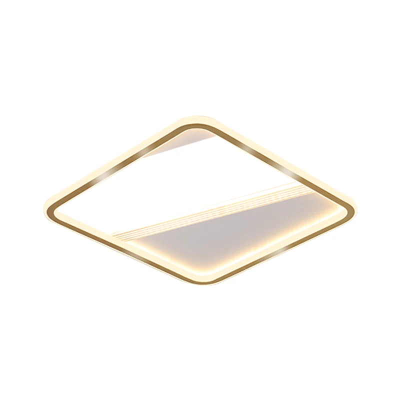 Lampe encastrée carrée dorée de 18 po/21,5 po W, éclairage minimal de montage au plafond en aluminium à LED en lumière cha...