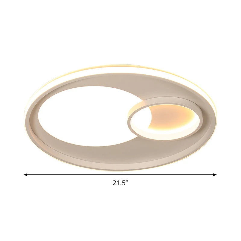 Lampe encastrée circulaire en acrylique de 18 "/ 21,5" W, plafonnier blanc moderniste à LED en lumière chaude/blanche/télé...