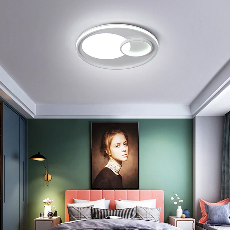 Lampe encastrée circulaire en acrylique de 18 "/ 21,5" W, plafonnier blanc moderniste à LED en lumière chaude/blanche/télé...