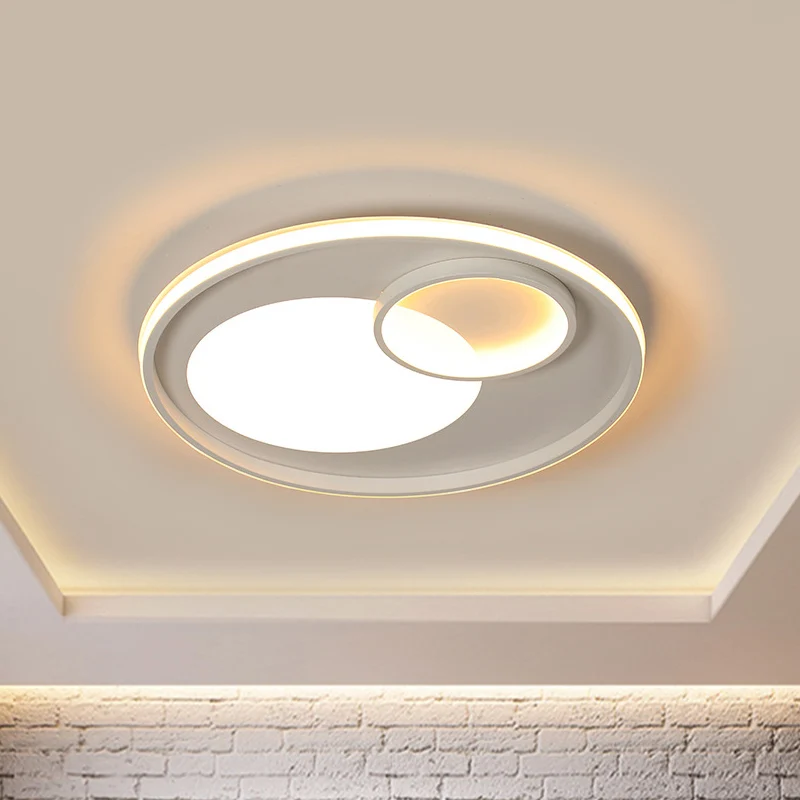 Lampe encastrée circulaire en acrylique de 18 "/ 21,5" W, plafonnier blanc moderniste à LED en lumière chaude/blanche/télé...