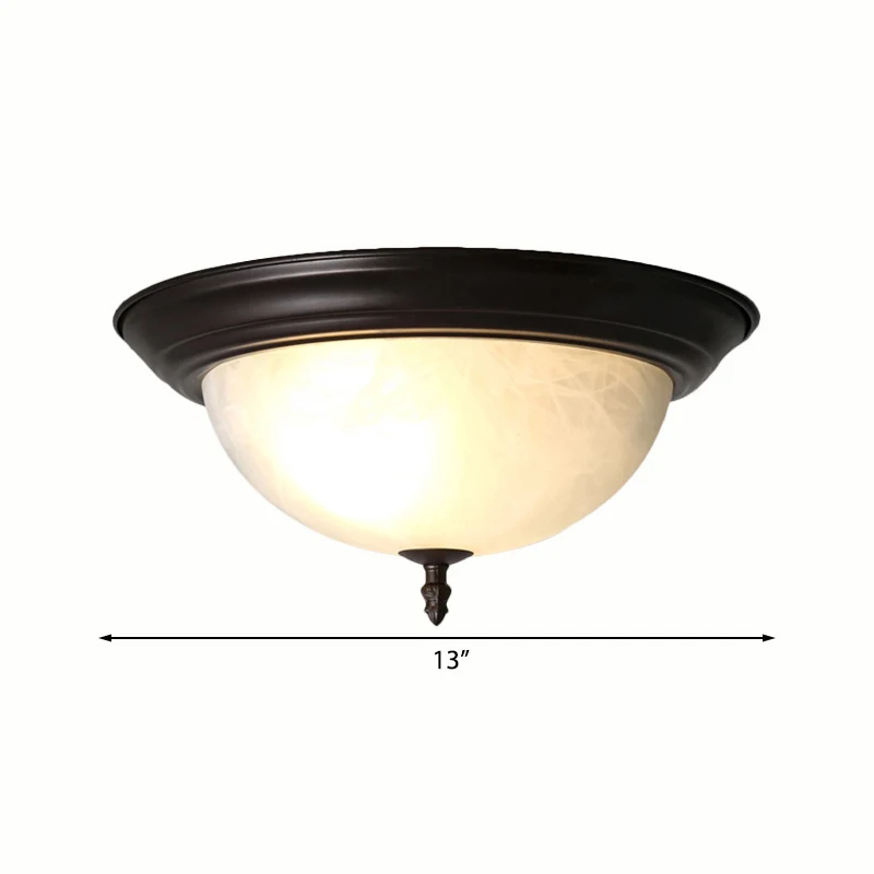Lampe encastrée en forme de bol noir/noir et doré, luminaire de plafond classique en verre givré à 3 lumières pour salon,...