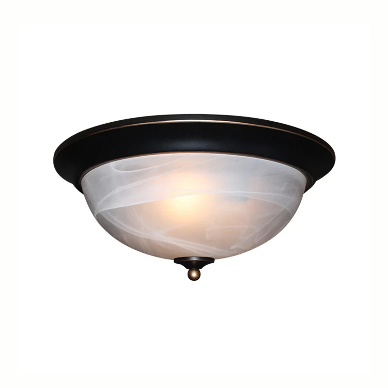 Lampe encastrée en forme de bol noir/noir et doré, luminaire de plafond classique en verre givré à 3 lumières pour salon,...
