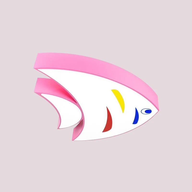 Lampe encastrée en forme de poisson Tropical en acrylique, Style enfant, LED rouge/jaune/bleu, proche du plafonnier Clearhalo
