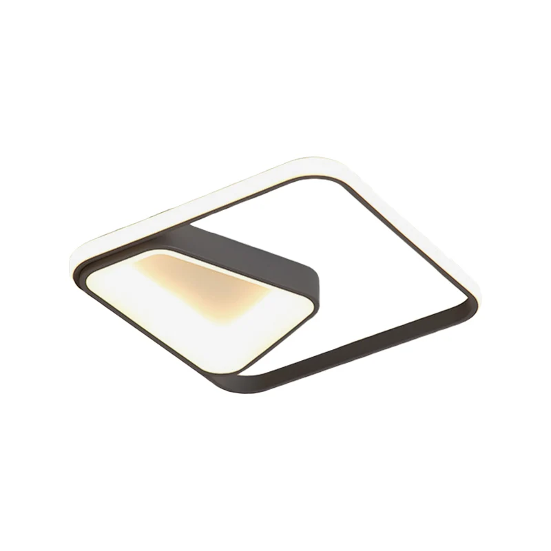 Lampe encastrée géométrique en métal modernisme gris/blanc éclairage de plafond LED en lumière naturelle/télécommande grad...