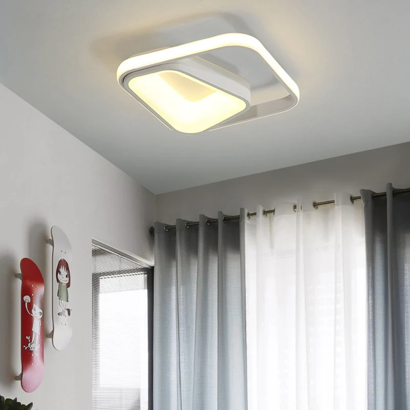 Lampe encastrée géométrique en métal modernisme gris/blanc éclairage de plafond LED en lumière naturelle/télécommande grad...
