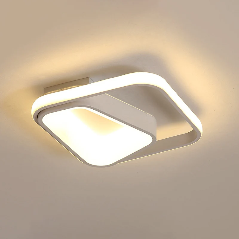 Lampe encastrée géométrique en métal modernisme gris/blanc éclairage de plafond LED en lumière naturelle/télécommande grad...