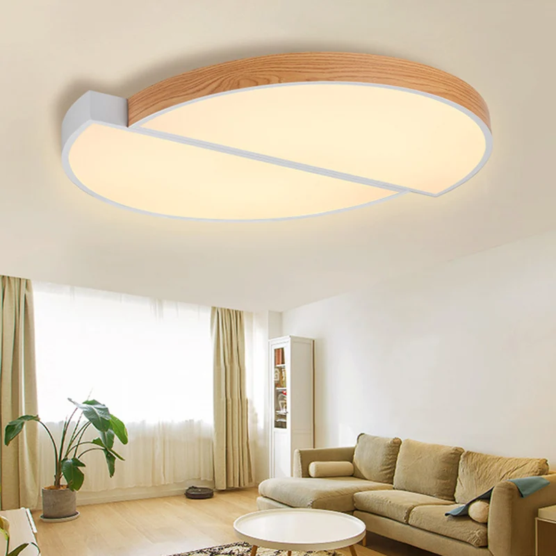 Lampe encastrée à LED blanche contemporaine en bois à montage circulaire circulaire de 20,5"/ 33" de diamètre en lumière b...