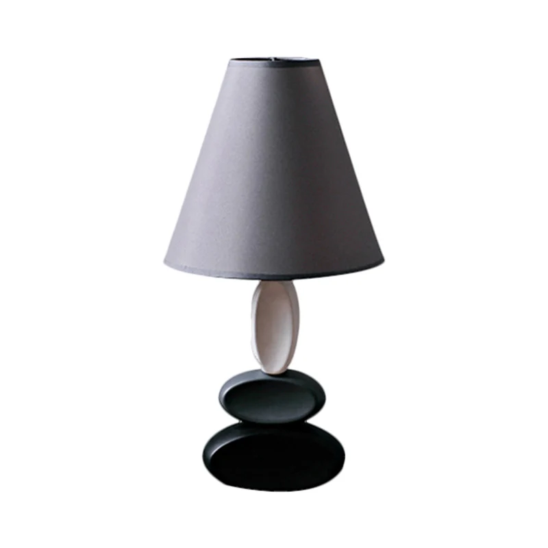 Lampe de lecture en forme conique grise, tissu traditionnel, 1 ampoule, lampe de chevet et de Table de nuit Clearhalo