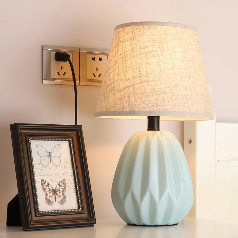 Lampe de lecture en tissu moderniste à 1 tête, abat-jour conique, éclairage de travail en bleu pour l'étude Clearhalo