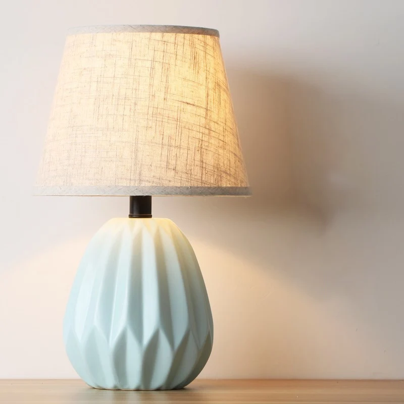 Lampe de lecture en tissu moderniste à 1 tête, abat-jour conique, éclairage de travail en bleu pour l'étude Clearhalo