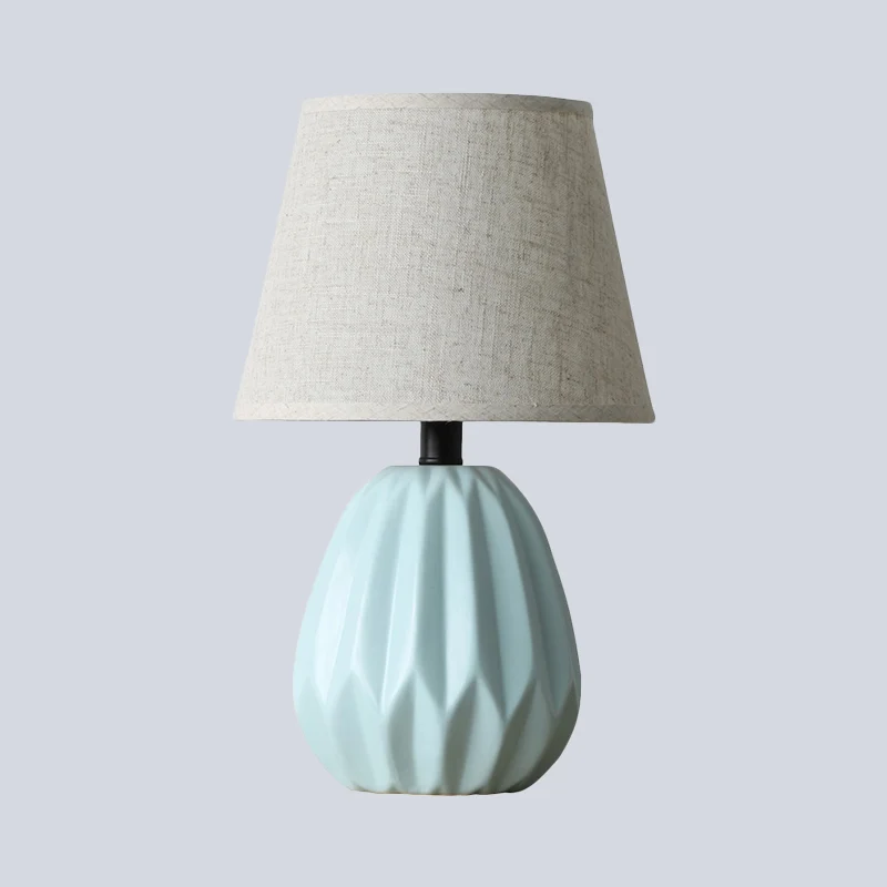 Lampe de lecture en tissu moderniste à 1 tête, abat-jour conique, éclairage de travail en bleu pour l'étude Clearhalo