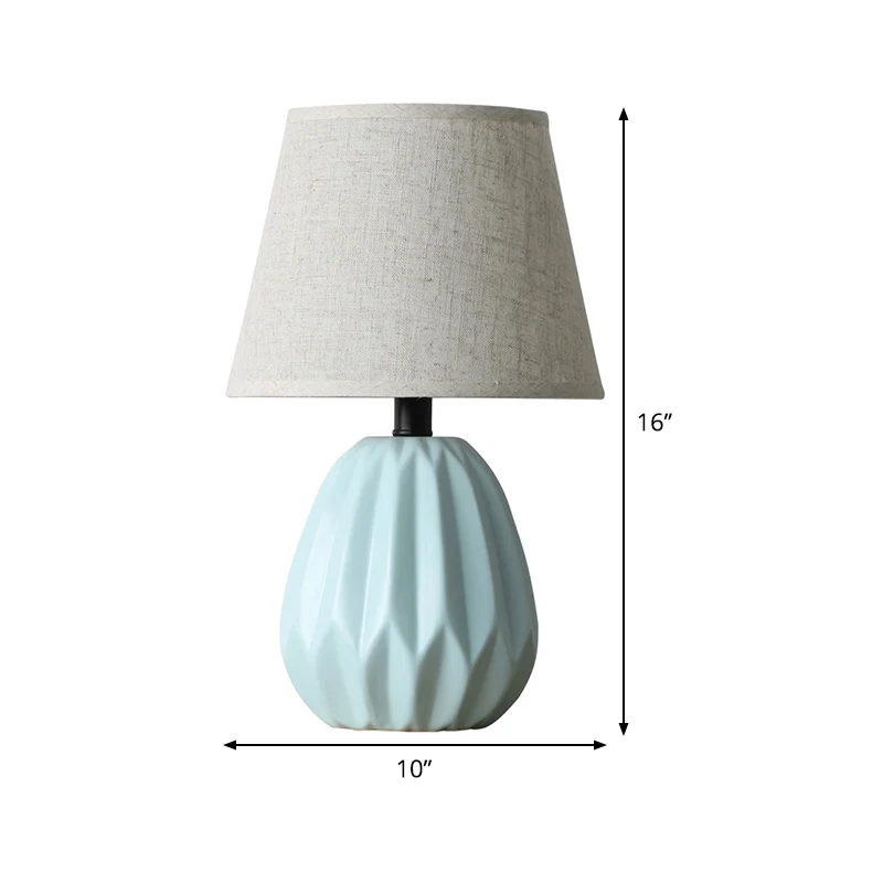 Lampe de lecture en tissu moderniste à 1 tête, abat-jour conique, éclairage de travail en bleu pour l'étude Clearhalo