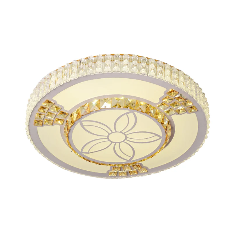 Lampe LED encastrée en forme de fleur, moderne, en cristal blanc, pour salon Clearhalo