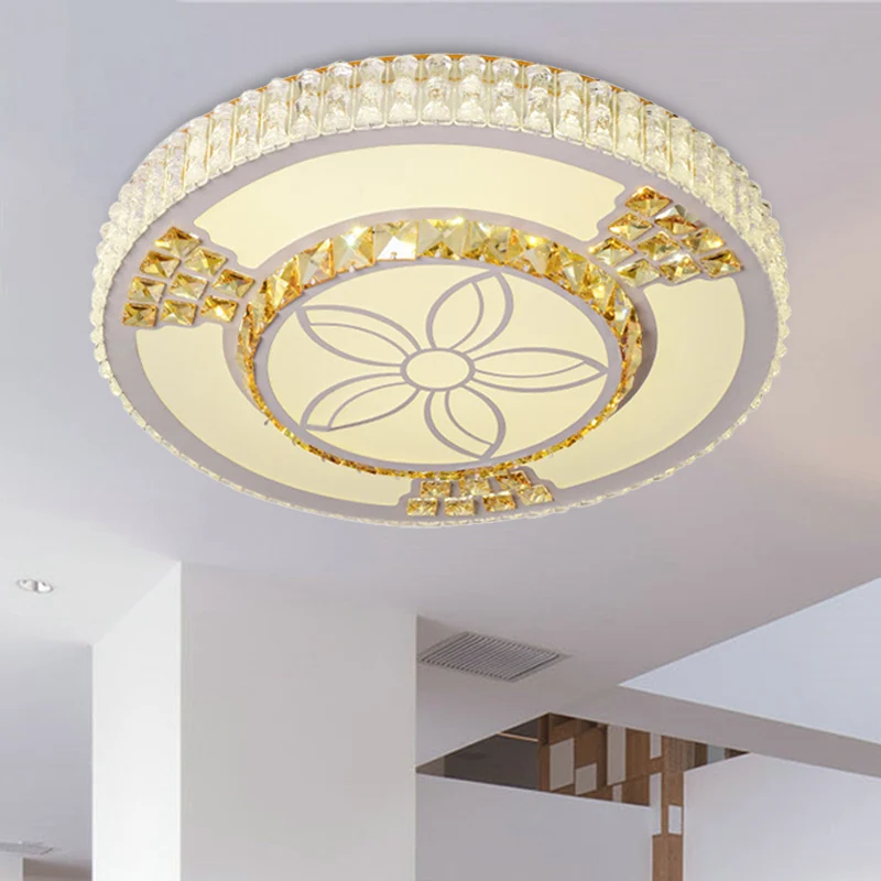 Lampe LED encastrée en forme de fleur, moderne, en cristal blanc, pour salon Clearhalo