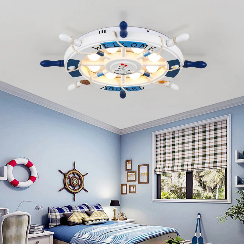 Lampe LED encastrée élégante avec abat-jour en acrylique, plafonnier à gouvernail rose/blanc pour chambre à coucher Clearhalo