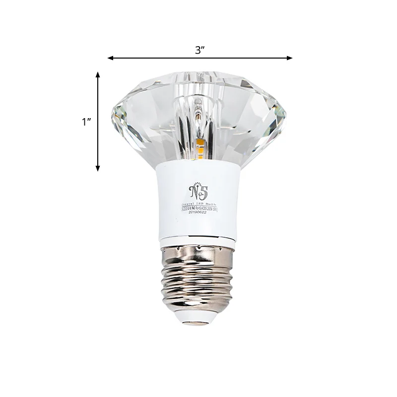 Lampe LED encastrée minimaliste diamant proche du plafonnier avec abat-jour en cristal clair Clearhalo