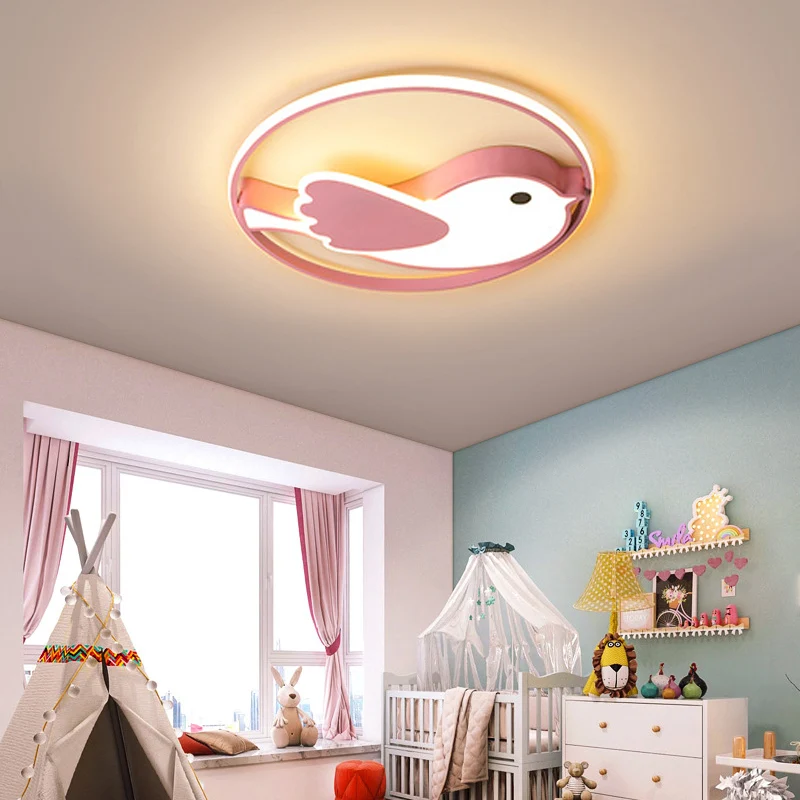 Lampe LED encastrée de style dessin animé avec abat-jour en acrylique, éclairage encastré rose pour chambre à coucher, dia...