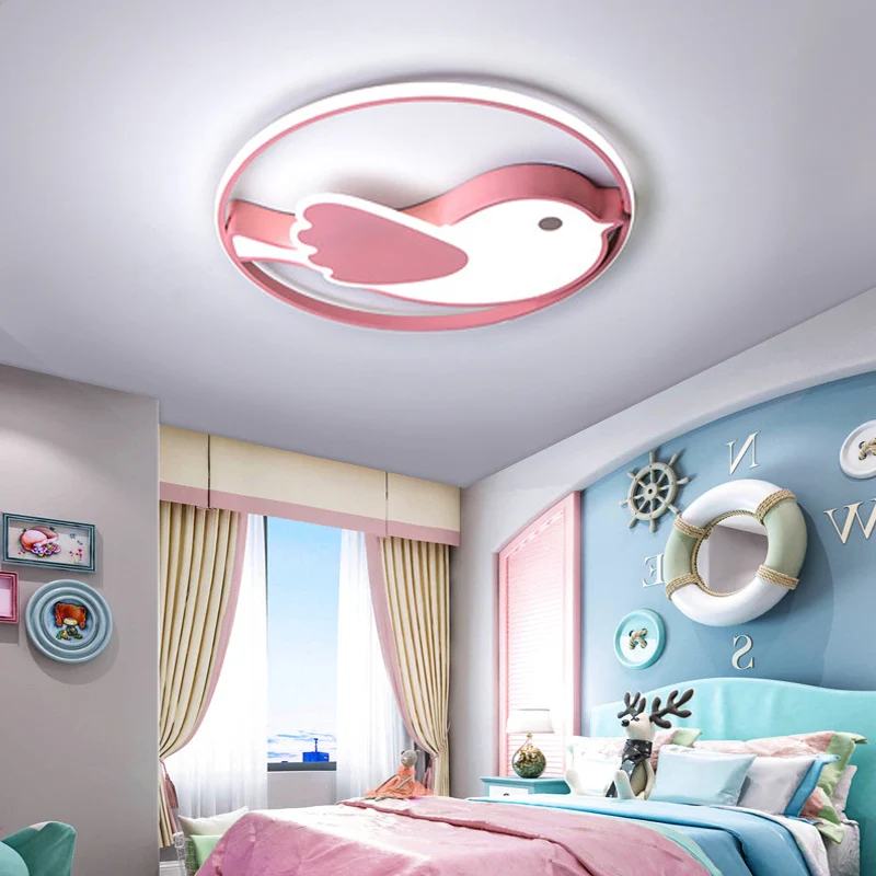 Lampe LED encastrée de style dessin animé avec abat-jour en acrylique, éclairage encastré rose pour chambre à coucher, dia...