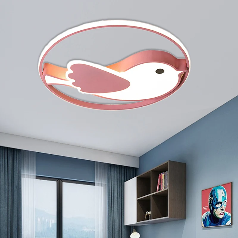 Lampe LED encastrée de style dessin animé avec abat-jour en acrylique, éclairage encastré rose pour chambre à coucher, dia...