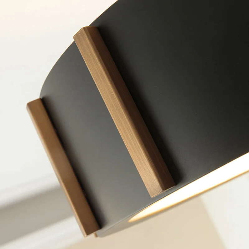 Lampe LED semi-encastrée à tambour rustique noir métallique proche du plafond, lumière chaude Clearhalo