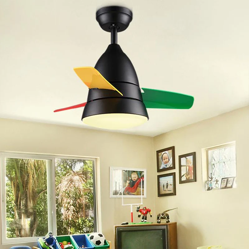 Lampe LED suspendue avec ventilateur pour chambre à coucher, 36 pouces de largeur, plafonnier semi-encastré pour enfants,...