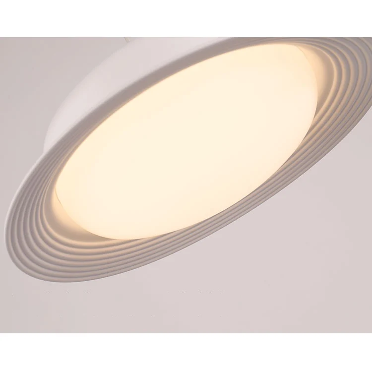 Lampe LED suspendue en forme de chapeau, luminaire moderne en métal, idéal pour une salle à manger, blanc/marron Clearhalo