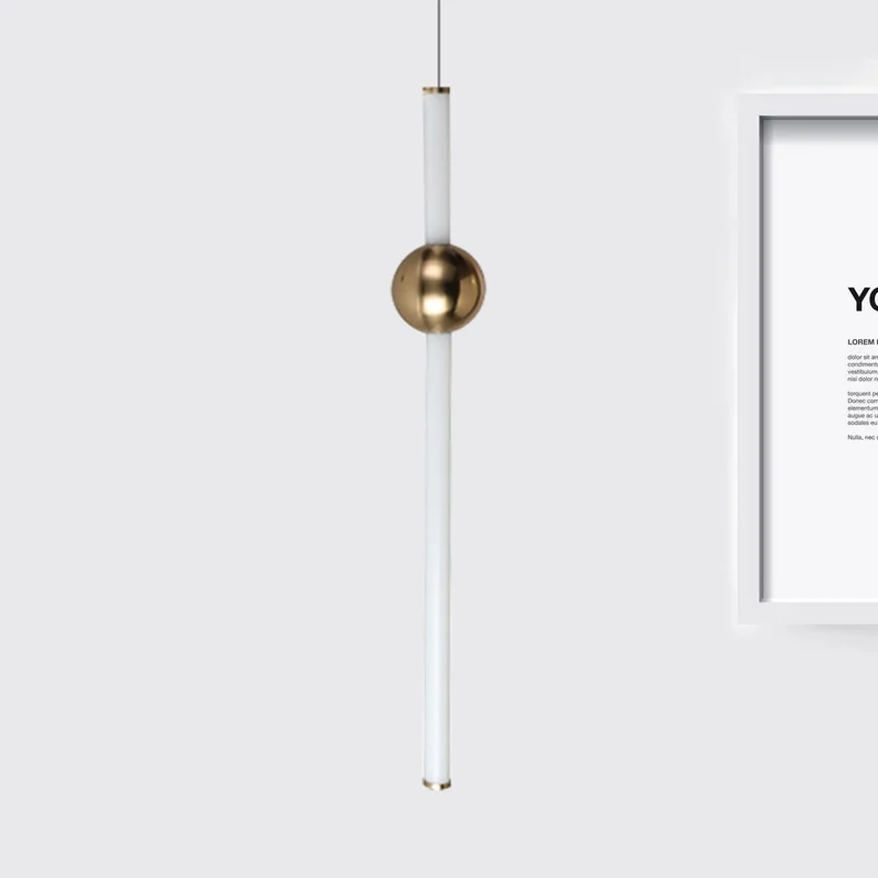 Lampe de lustre en verre blanc/or tube moderniste 1 lumières or/blanc Led plafonnier avec Design horizontal/vertical Clear...