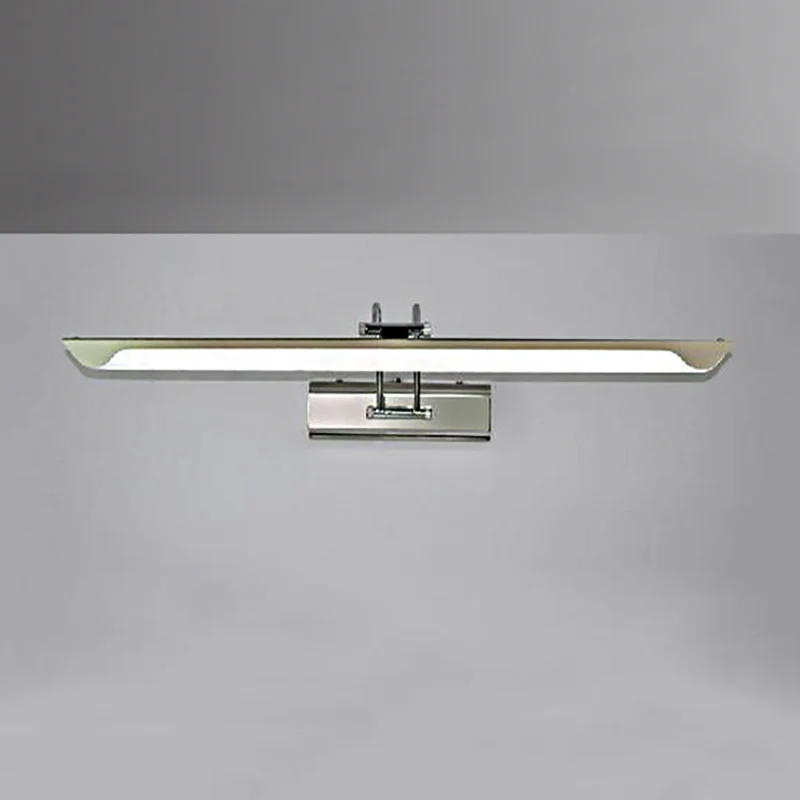 Lampe murale linéaire finition argent, Style moderne, largeur 16/23.5 pouces, lampe LED en acier inoxydable, lampe de vani...