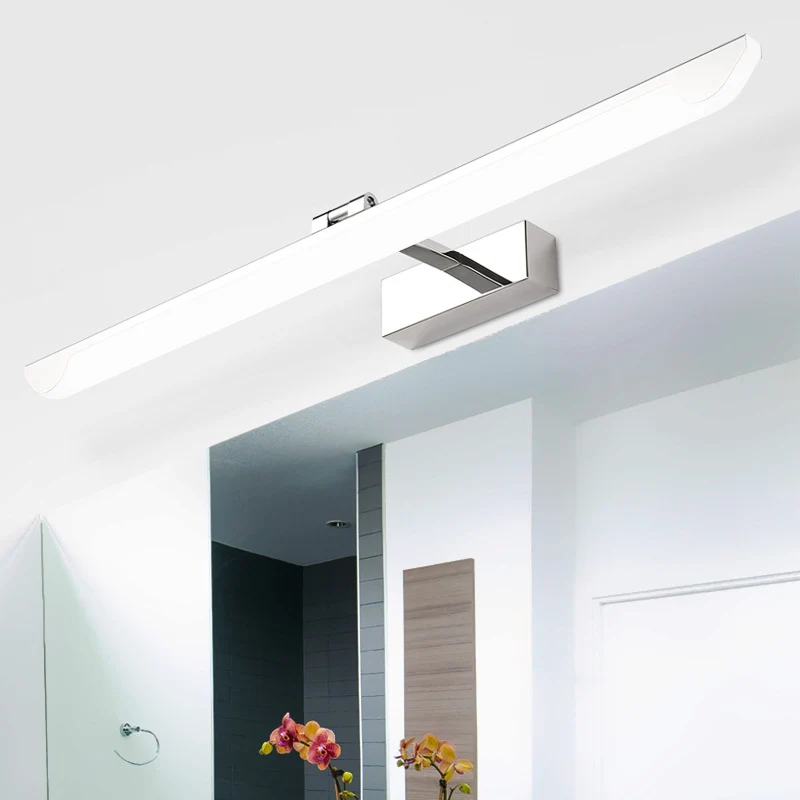 Lampe murale linéaire pivotante pour salle de bain, luminaire LED moderniste en acrylique pour vanité Clearhalo