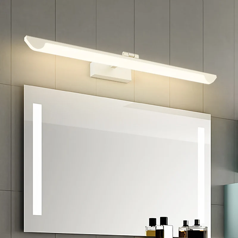 Lampe murale linéaire pivotante pour salle de bain, luminaire LED moderniste en acrylique pour vanité Clearhalo